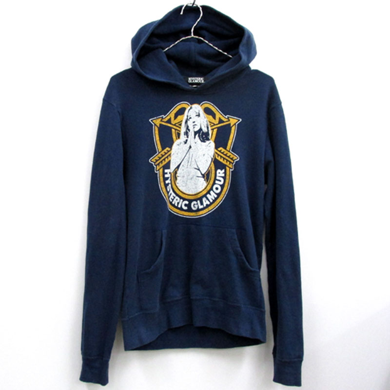 楽天市場 中古 メンズ古着 Hysteric Glamour ヒステリックグラマー プリント パーカー サイズ S カラー ネイビー 系 ドメス 山城店 開放倉庫