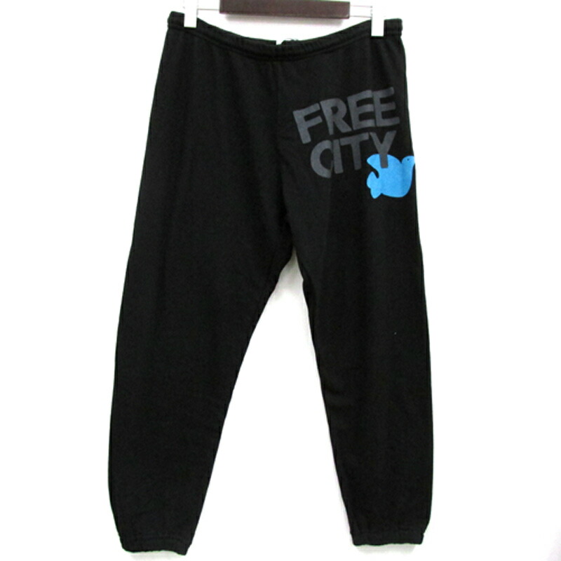 楽天市場 中古 メンズ古着 Free City フリーシティ スウェットパンツ サイズ Xl カラー ブラック ロゴプリント インポート 山城店 開放倉庫