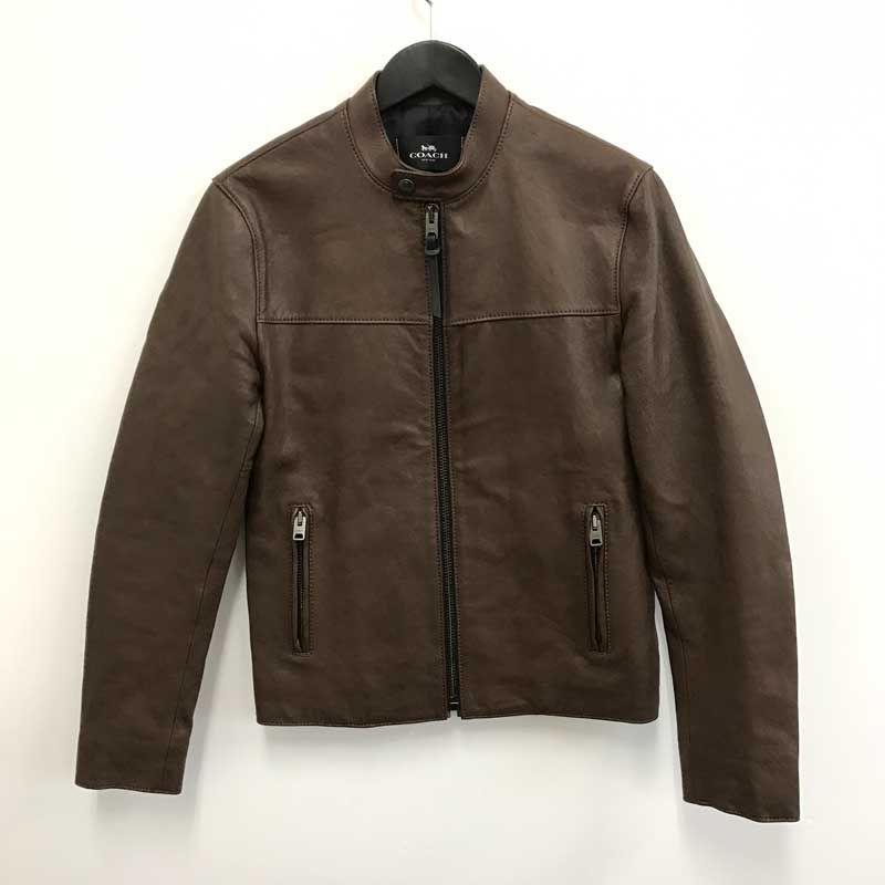 極美品　COACH　コーチ　アップダウンレーサー　ライダースジャケット　黒　L COACH - coach コーチ ライダースジャケット レザージャケットの