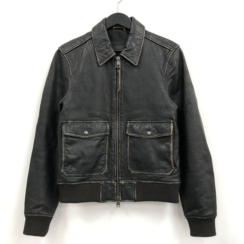 【中古】ALLSAINTS オールセインツ Leroy Leather Jacket レロイレザージャケット サイズ : S/インポート《メンズ古着・山城店》U993