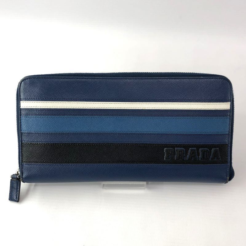 【中古】PRADA プラダ ボーダー オーガナイザー ラウンドファスナー長財布 《ブランド・山城店》N014 22,550円