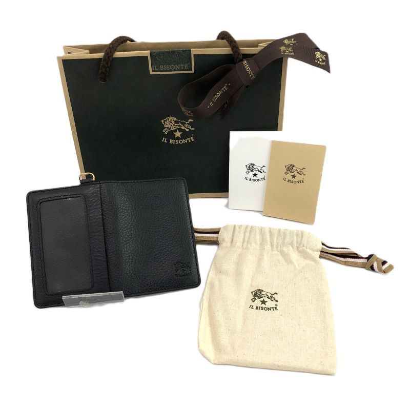 【中古】《美品》IL BISONTE イルビゾンテ レザー カードケース/パスケース《服飾小物・山城店》B014