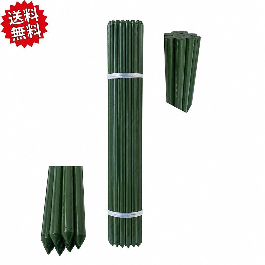 送料無料 法人様限定 イボ付き園芸支柱 16mm×2100mm 50本入り 十字キャップ別売り つる性野菜 菜園 強度抜群 シンセイ 沖縄・離島出荷不可