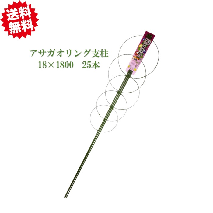 法人様限定　送料無料　アサガオリング支柱　18Ｘ1800mm 25本　シンセイ つる性植物 朝顔 学校教材 沖縄県・離島出荷不可 13,912円