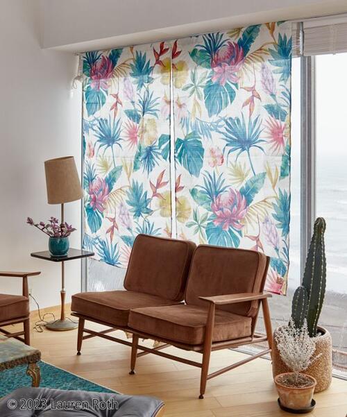 ハワイアン （ローレン・ロス）パーテーション 目隠しプルメリア 花 ハワイ② 人気商品とローレン・ロスがコラボしたハワイの風景を演出するふかふか