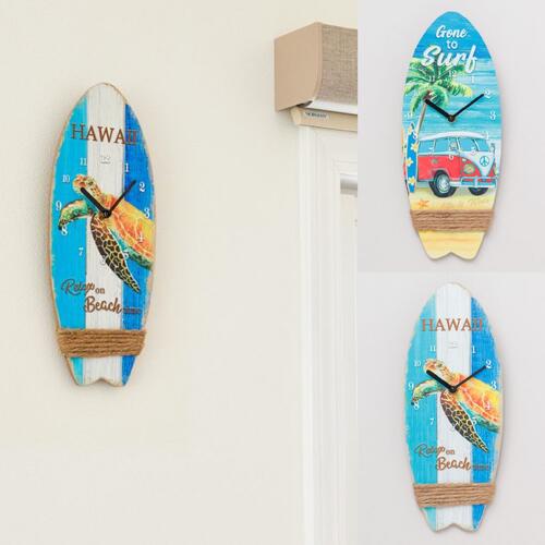 楽天市場】○o。ハワイアン ガラス サーフボード型 時計（M）海 壁掛け