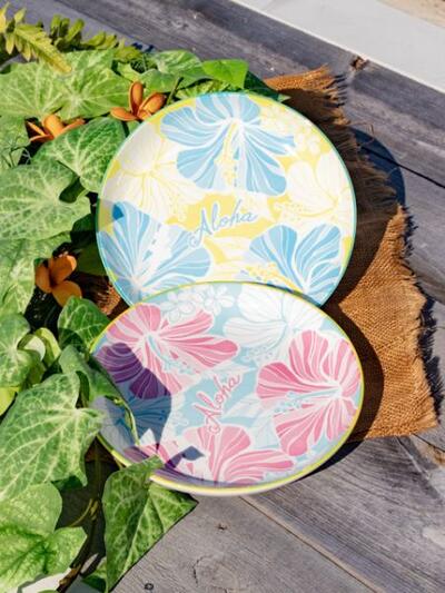 楽天市場 O ハワイアン ハイビスカス柄 お皿 直径22cm 食器 コップ キッチン用品 モンステラ スープ ハワイ ハワイアン雑貨 ハワイアンインテリア ハワイアン食器 ハワイ お土産 プレゼント O Kai Lani Aloha カイラニアロハ