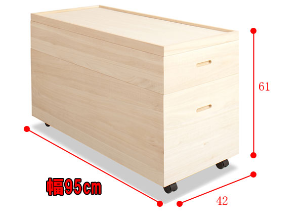 【メーカー直送品】桐衣装箱スノコ　高さ61(キャスター付）HI-0037｜ワザあり買い物大事典