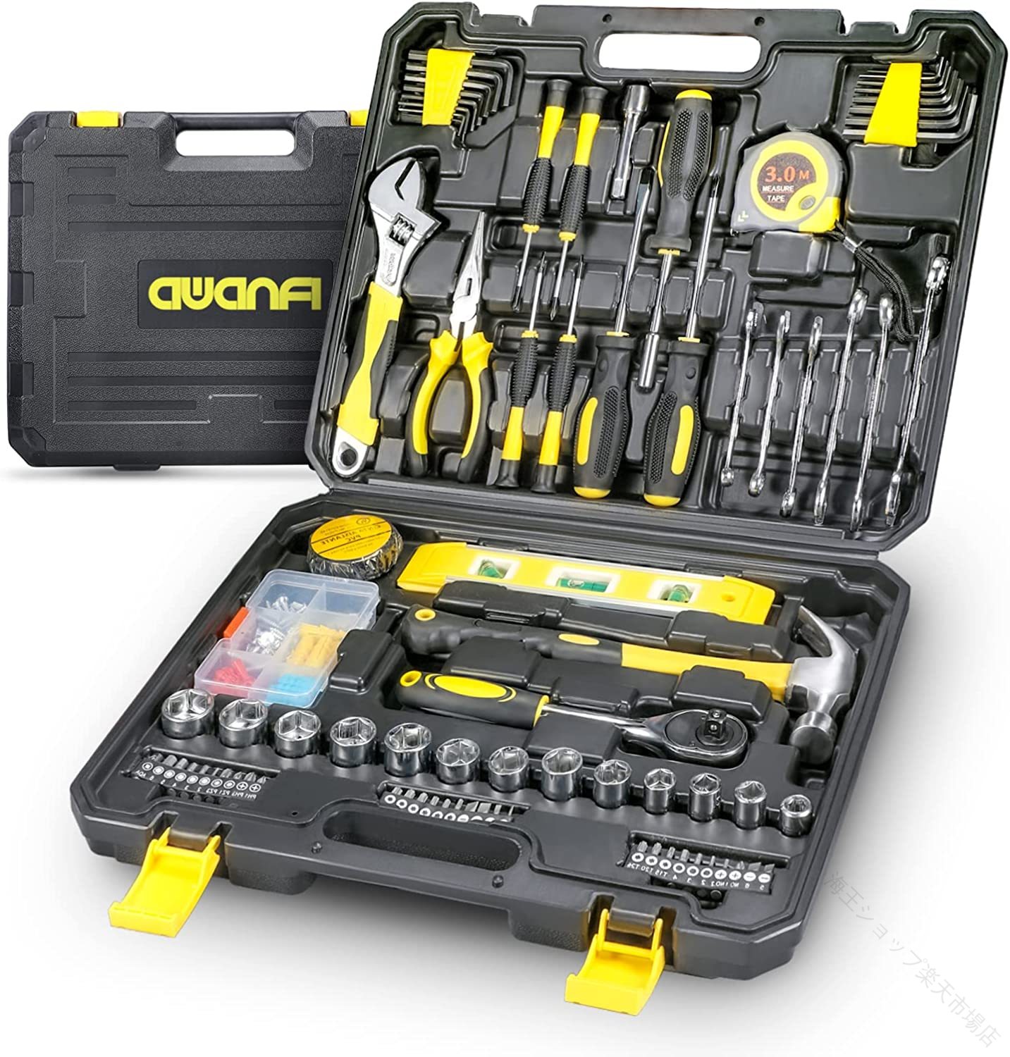 工具セット 家庭用 ツールキット 道具セット 工具箱セット DIYセット 日曜大工 作業道具セット 家庭修理 バイク 自転車 車整備 自動車整備 家具組み立て 住まい メンテナンス用