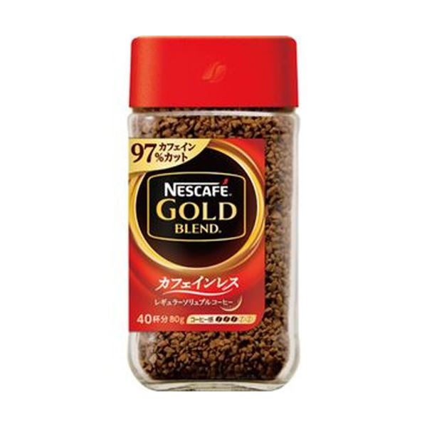 （まとめ）ネスレ ネスカフェ ゴールドブレンドカフェインレス 80g 瓶 1本【&times;10セット】 [TPS]｜たじま海山マーケット