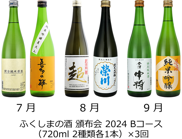 ふくしまの酒 頒布会 2024 Bコース 開当男山 喜多の華 東豊国 榮川 会津中将 笹の川