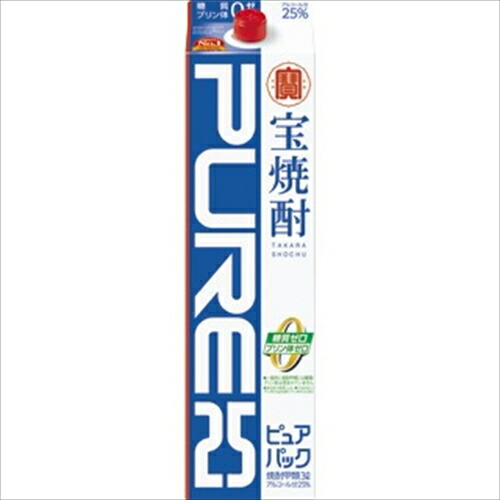 （ケース販売）（送料無料（九州・沖縄除く））　宝　ピュアパック　２５度　３Ｌ　３０００ｍｌ　４本