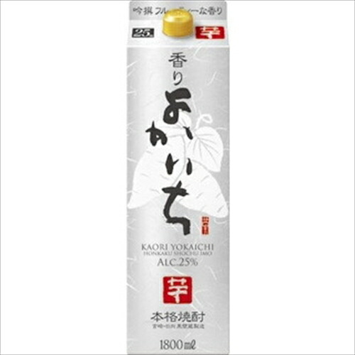 （ケース販売）（送料無料（九州・沖縄除く））　宝　香りよかいち　芋　２５度　パック　１．８Ｌ　１８００ｍｌ　６本 8,360円