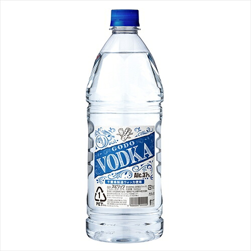 （ケース販売）（送料無料（九州・沖縄除く））　合同酒精　ゴードー　ウオッカ　３７度　１．８Ｌ　１８００ｍｌ　６本｜開成屋