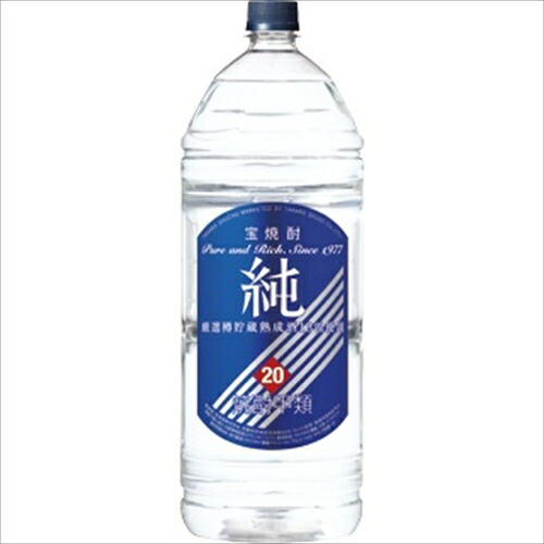 （ケース販売）（送料無料（九州・沖縄除く））　宝　「純」　ペット　２０度　４Ｌ　４０００ｍｌ　４本