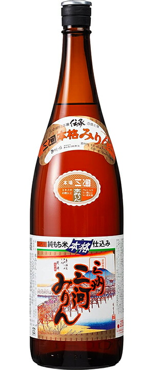 【送料無料（九州・沖縄除く）】三州 三河みりん 純もち米仕込 瓶 1800ml 1.8L 6本（1ケース）