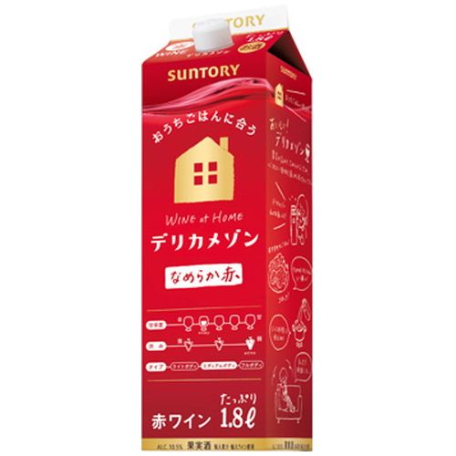 （ケース販売）（送料無料（九州・沖縄除く））　　デリカメゾン　赤　紙パック　１８００ｍｌ　６　本