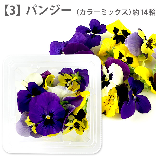 楽天市場 エディブルフラワー 選り取り ミックス なでしこ パンジー ビオラ 冷蔵 賞味期限 発送日も含め5日程度 3 4営業日以内に出荷 産地直送のため同梱不可 旨い食材お取り寄せ めしや