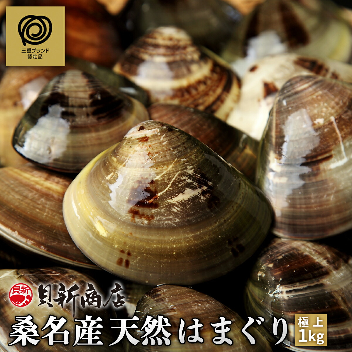 桑名産天然はまぐり １kg 【国産 蛤】 産地直送、砂出し済 蛤 はまぐり大 貝新商店
