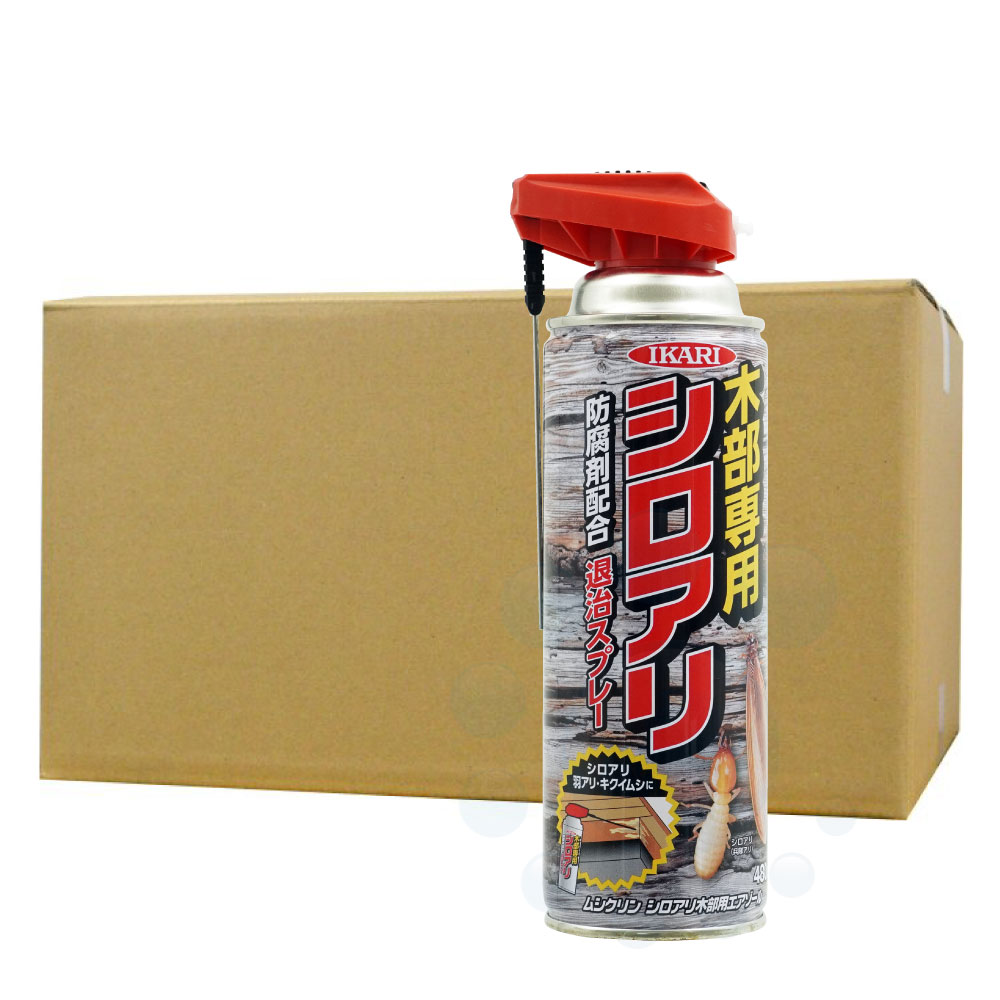 シロアリ駆除 ムシクリン シロアリ木部用エアゾール 480ml×24本 ケース販売 防腐剤配合|快適クラブ 店
