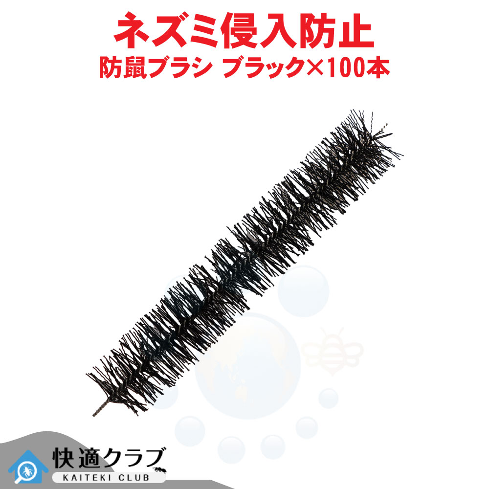 ネズミ対策用ブラシ 防鼠ブラシ ブラック×100本 防そブラシ ネズミ侵入防止 ネズミよけ 小動物 ケース販売|快適クラブ 店