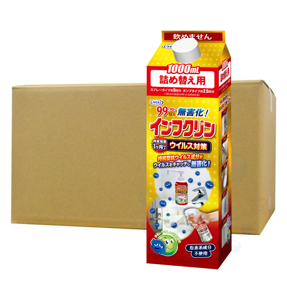 除菌剤 インフクリン 詰め替え用 1L×12本 防疫 UYEKI ウエキ 洗剤・柔軟剤・クリーナー-除菌剤