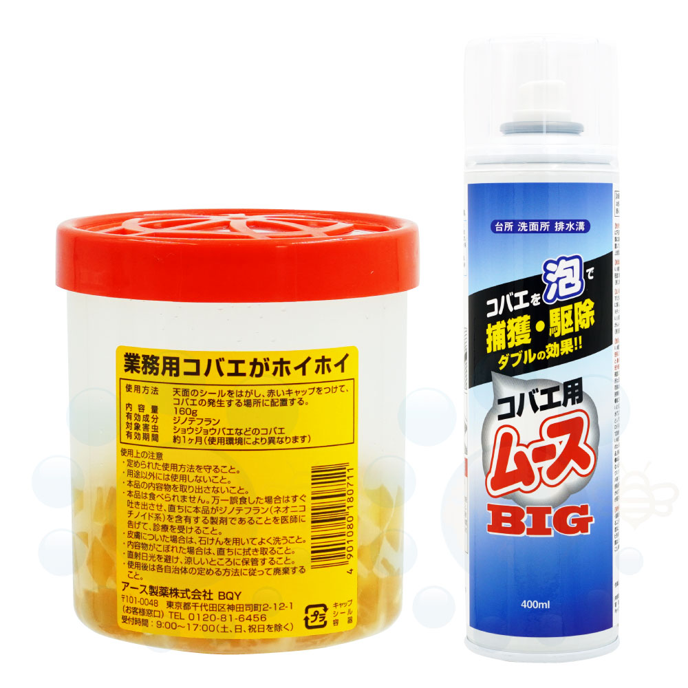 楽天市場 厨房のコバエ駆除セット コバエ用ムース400ml 業務用コバエがホイホイ160g 北海道 沖縄 離島配送不可 快適クラブ 楽天市場店