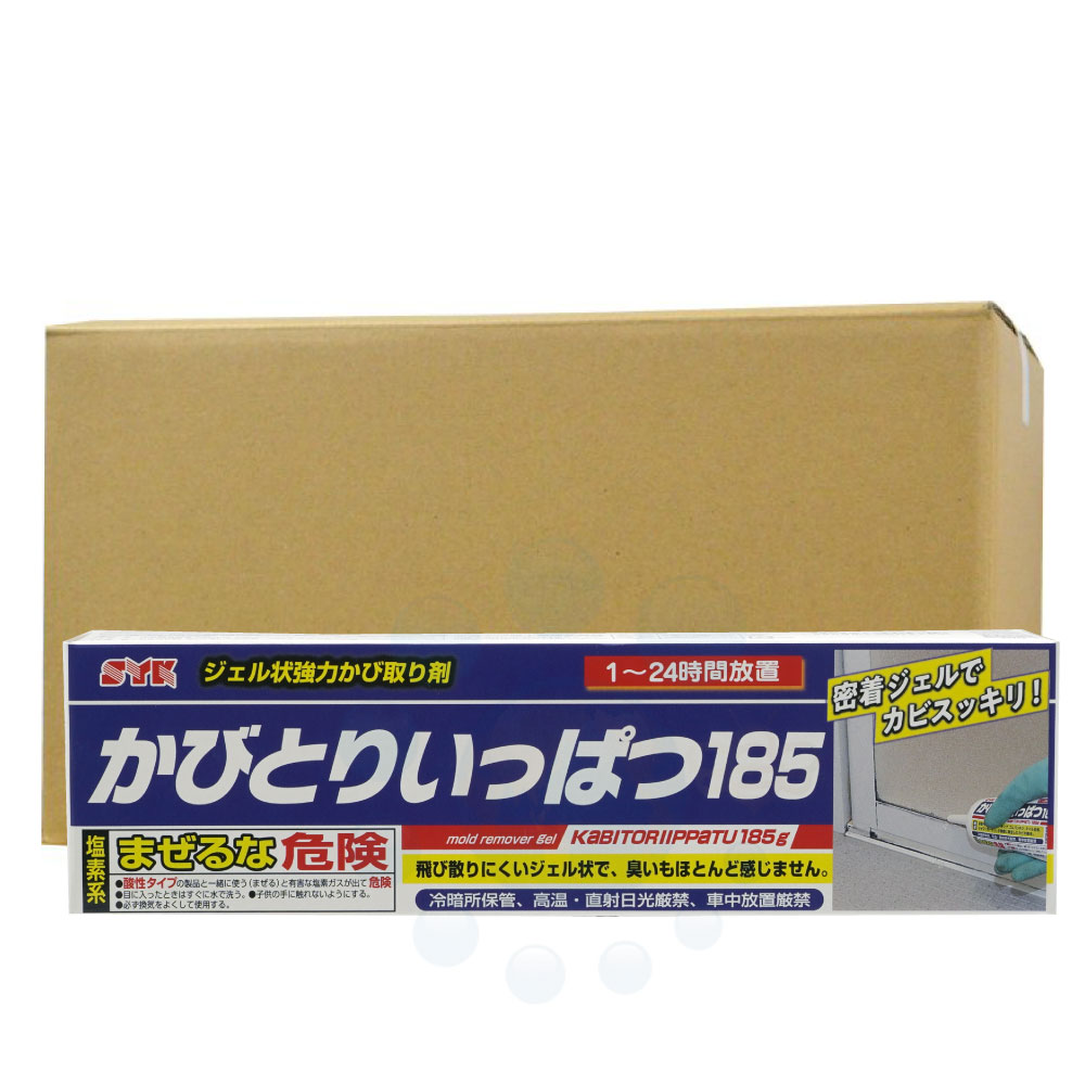 かび取り剤 かびとりいっぱつ185 185g×24本 ジェル 強力 黒カビ シリコン ゴムパッキン タイル 目地 お風呂 浴室 鈴木油脂工業