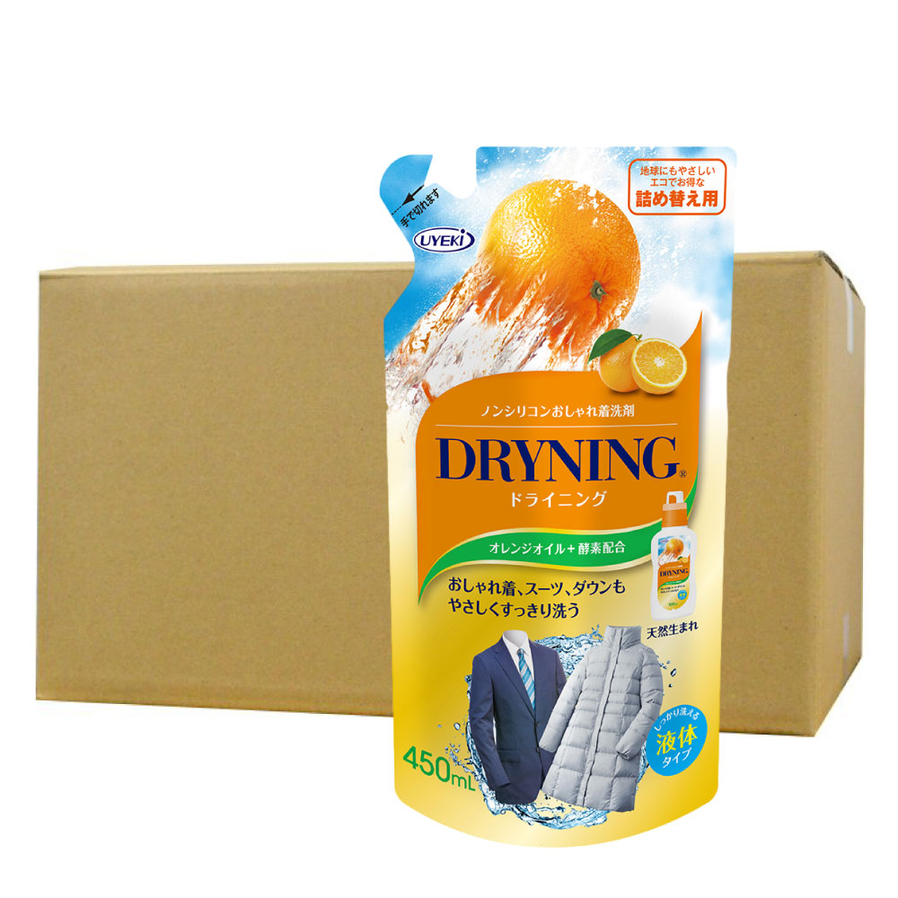 衣料用洗剤 ドライニング 液体タイプ 詰め替え用 450ml&times;24個 おしゃれ着 スーツ ダウン UYEKI ウエキ｜快適クラブ 店 13,483円