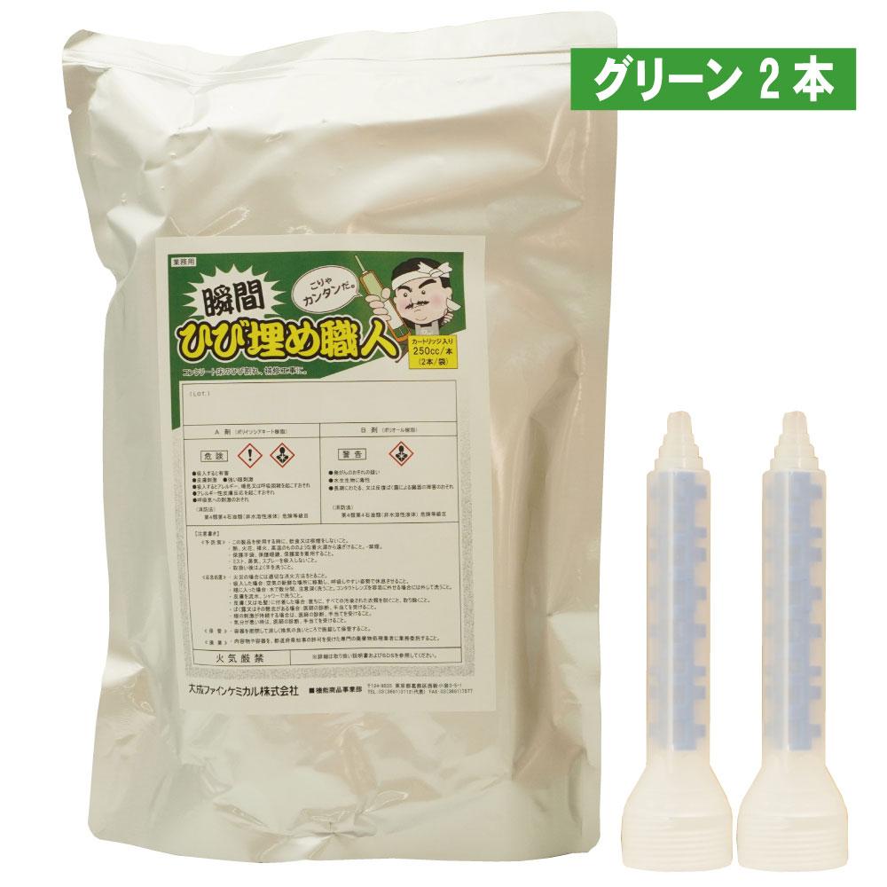 ヒビ欠けら取りつくろう材 混凝土床 ちょっとの間 ひび割れ埋め技術者 緑であること 250竓薬莢×2本入 分かりやすい 低臭 速乾 高こっ酷い 接着・補修用品-花・ガーデン・DIY-補修材