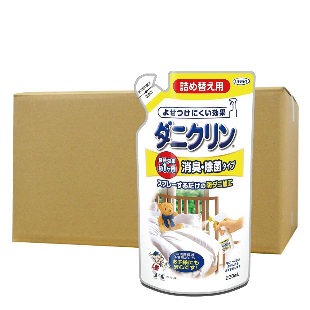 ダニ予防 ダニクリン 消臭・除菌 詰め替え用 230ml×24個 衣類 寝装具 タタミ カーペット UYEKI ウエキ