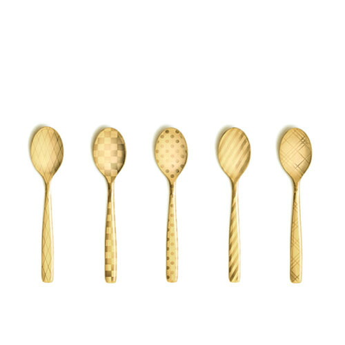 カトラリー DRESS Tea Spoon Set ゴールド5本入り【スプーン ティースプーン セット ゴールド キッチン おしゃれ 食卓 ダイニング 食器 デザイン ギフト 贈答 新生活 インテリア 誕生日 プレゼント】