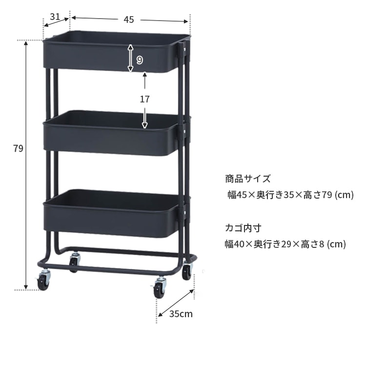 選べる4カラー キッチンワゴンバスケット3段 ランドセルラック キッチン バスケットトローリー スチールラック キャスター付き おしゃれ スリム おもちゃ箱 収納 炊飯器 ベビーワゴン ランドリーラック すきま収納 隙間収納 おしゃれ家具 Marcsdesign Com