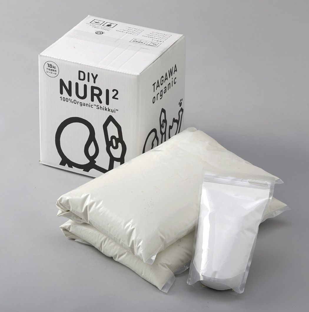 NURI2 18kg 約14平方メートル DIY 漆喰 しっくい 練り済み 日本製 壁材 練しっくい リフォーム 抗菌 リノベーション 天然素材 田川産業 塗り壁