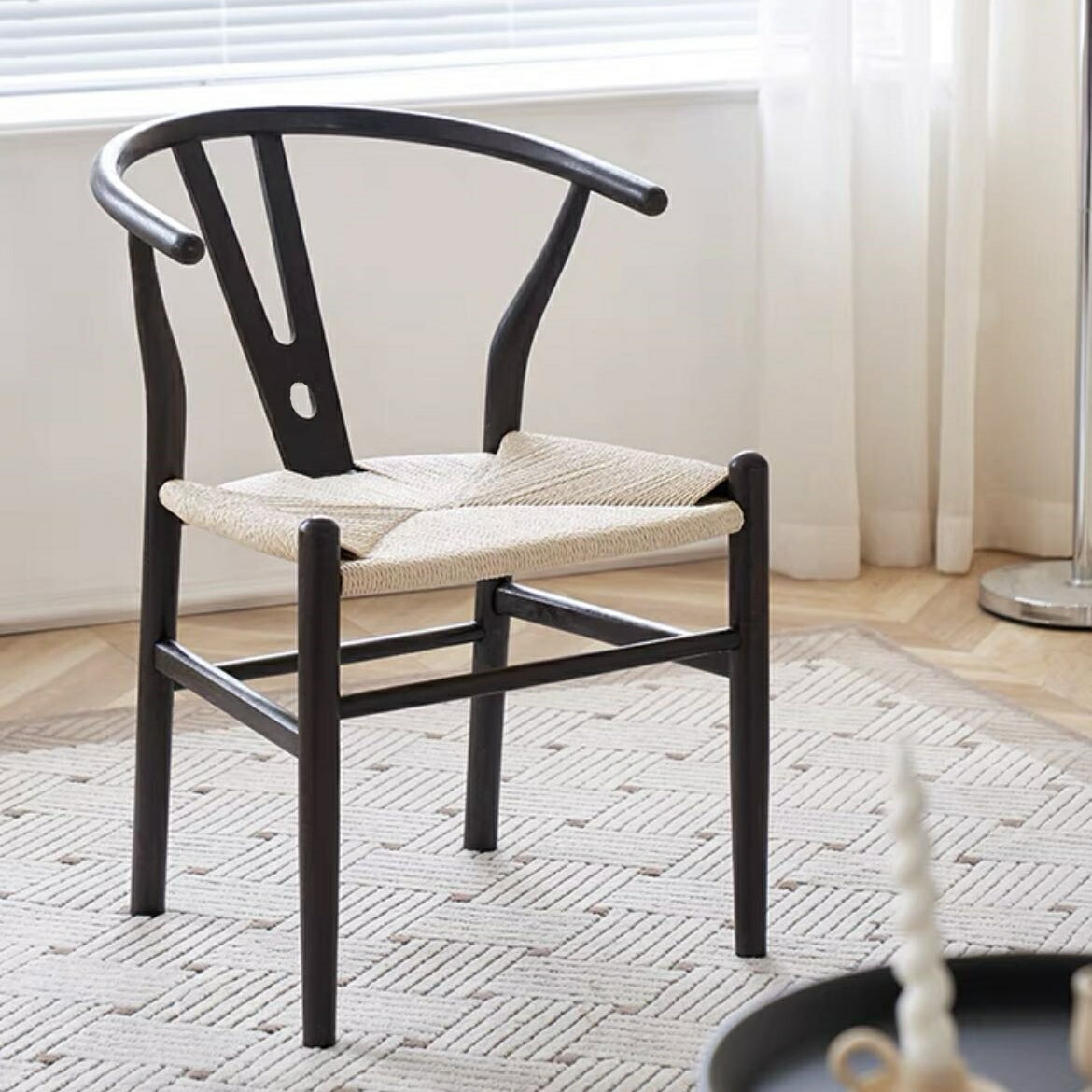 極美品　yチェア リプロダクト　ダイニングチェア　アームチェア 楽天市場】ダイニングチェア アームチェア 無垢材 ペーパーコード 木製