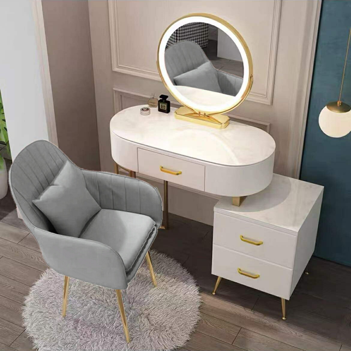 ドレッサー 北欧風 ガラス天板　100cm  鏡台 楽天市場】マラソン限定クーポン実施中 ドレッサー 北欧風 鏡台