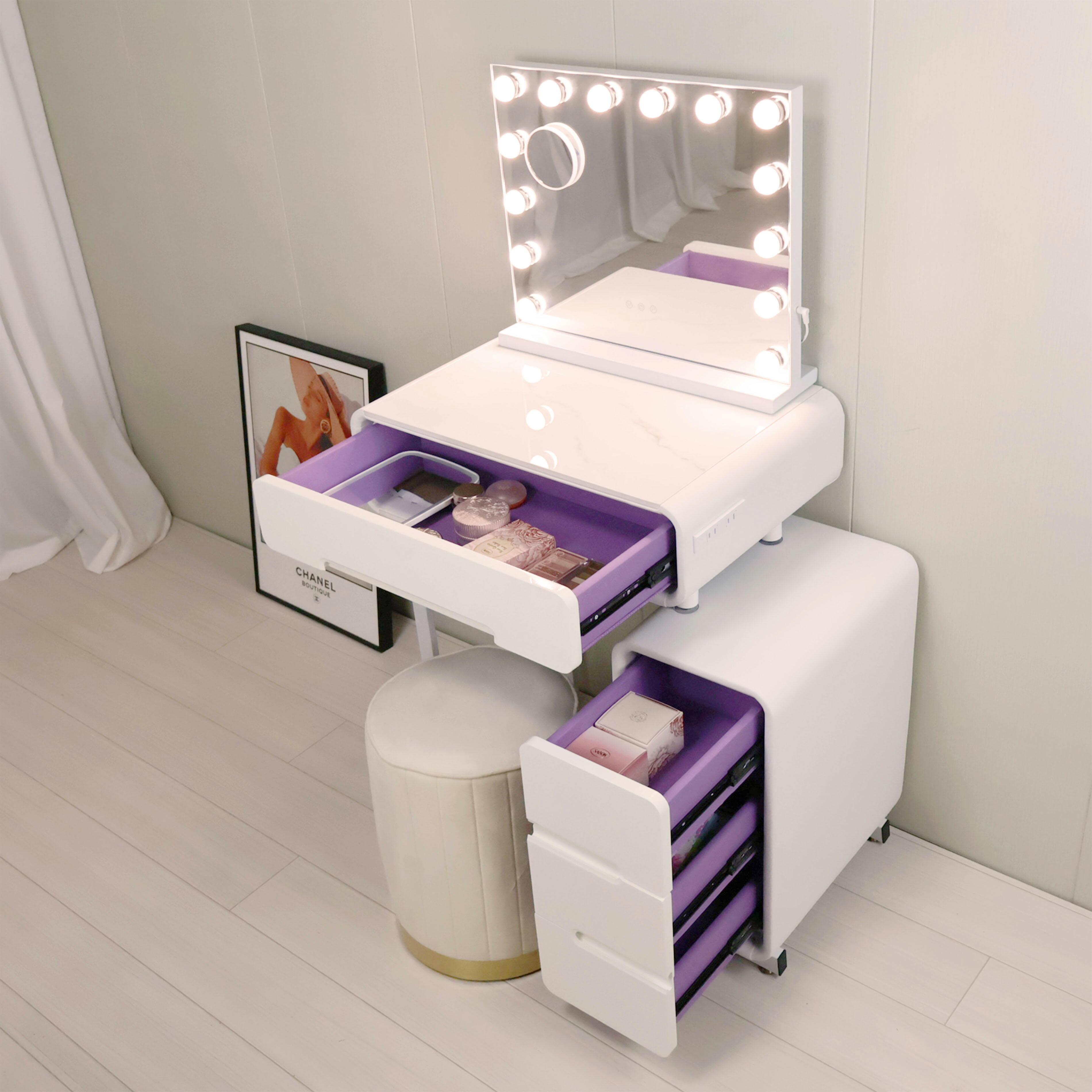 ドレッサー　白　大理石 楽天市場】ドレッサー コンパクトデスク 幅52cm 幅76cm セラミック天板