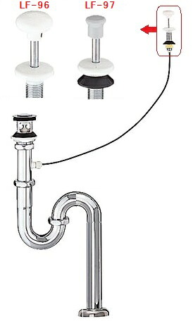 LIXIL(INAX) プッシュワンウェイ式床排水Sトラップ LF-96SAL/97SAL