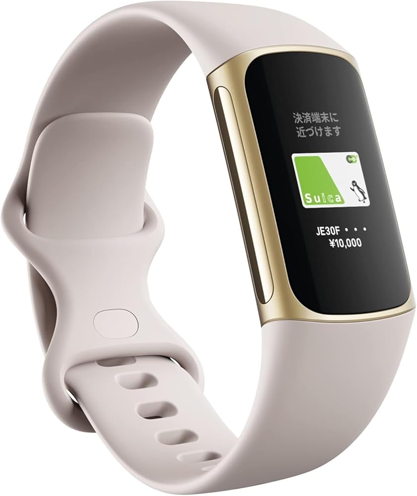 【Suica相応う】Fitbit Charge 5 トラッカー ルナホワイト/ホンブルグ帽ゴールド [最大限度7昼日なかの乾電池生命現象/GPS積み上げる/スマートウォッチ]