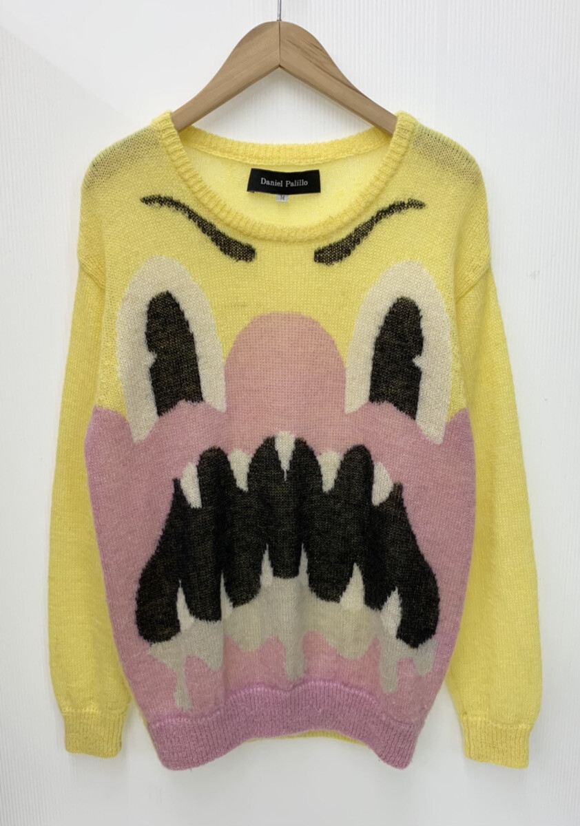 中古 ダニエルパリッロ Daniel Palillo Unisex Knitwear Eye Knit Sweater セーター キャラクター イエロー Mサイズ 1mt 3 Redefiningrefuge Org