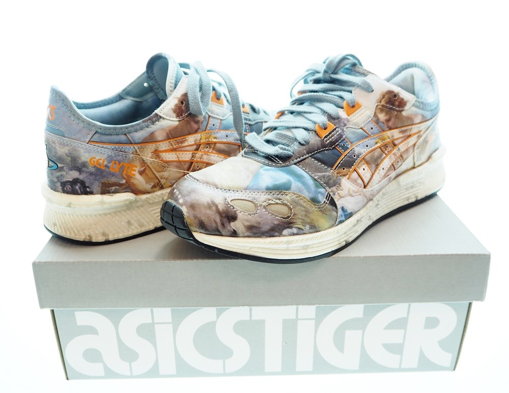 【中古】アシックス asics TIGER HYPER GEL-LYTE VIVIENNE WESTWOOD LIGHT STEEL/ORANGE  アシックス タイガー ハイパー ゲルライト ヴィヴィアンウエストウッド ライトスティール/オレンジ 1191A253-410 メンズ靴 スニーカー  