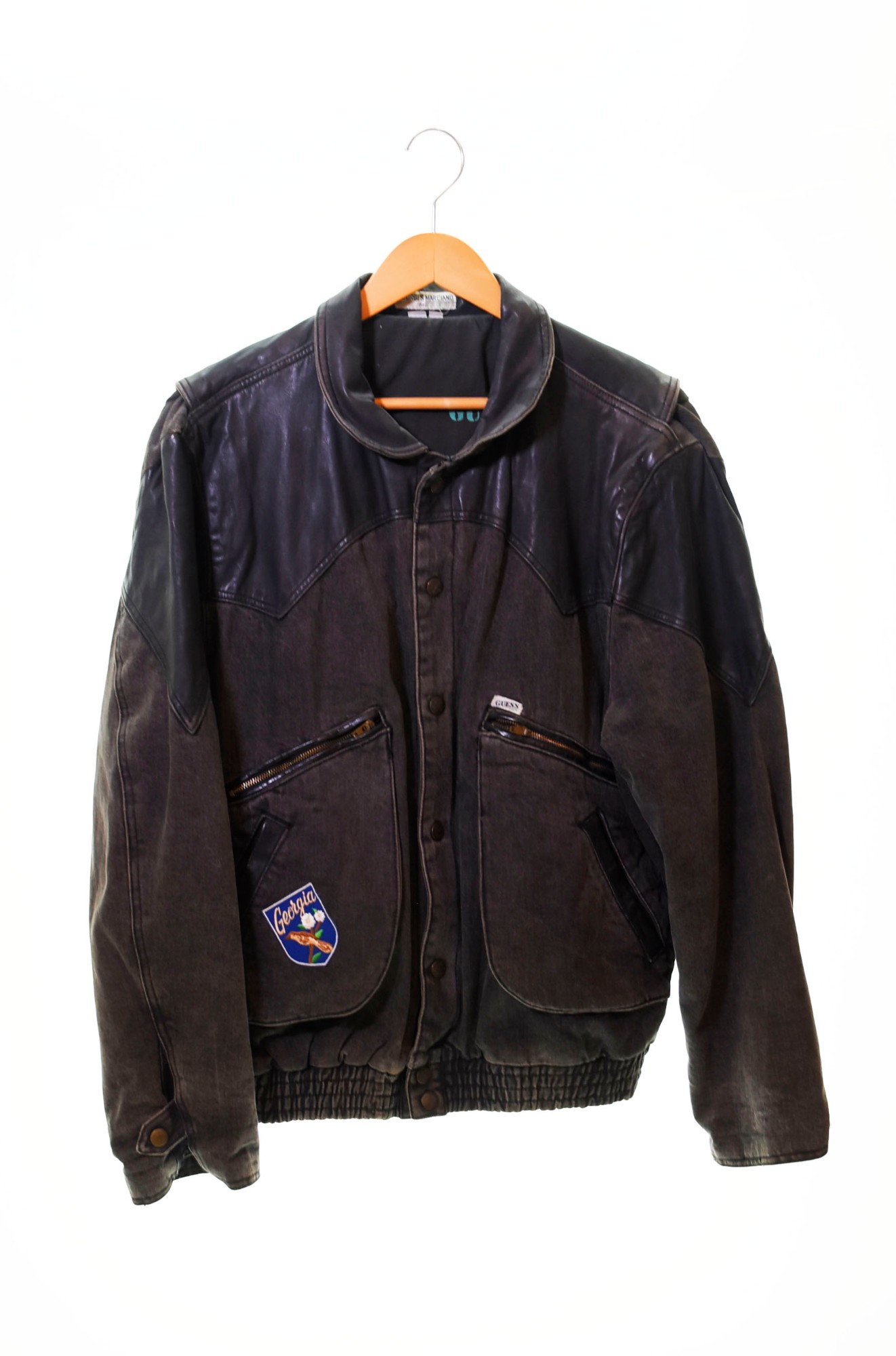 楽天市場】80's USA製 ビンテージ □ ゲス GUESS 襟 本革レザー