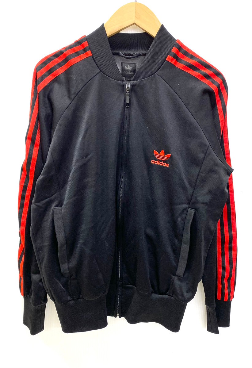90s adidas アディダス レアカラー ATP型 トラックジャケット adidas 超激レア アディダスATP 黒赤 90S 古着 米国製 ジャージ