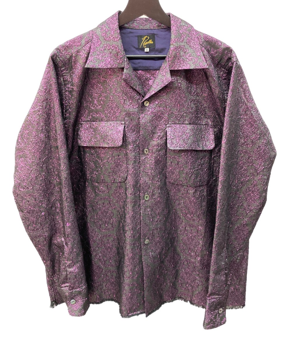 ニードルス Needles Gathered Blouse-Pply Crush Velour ベロアシャツ DI160 グレー サイズ：2 Needles(ニードルス) Gathered Blouse-Pply Crush Velourベロア