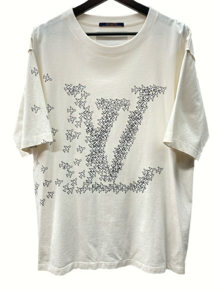21AW ルイヴィトン　NBA 半袖シャツ　レザーパッチ　ホワイト　バスケ　S Louis Vuitton White NBA Basketball Short-Sleeved Shirt