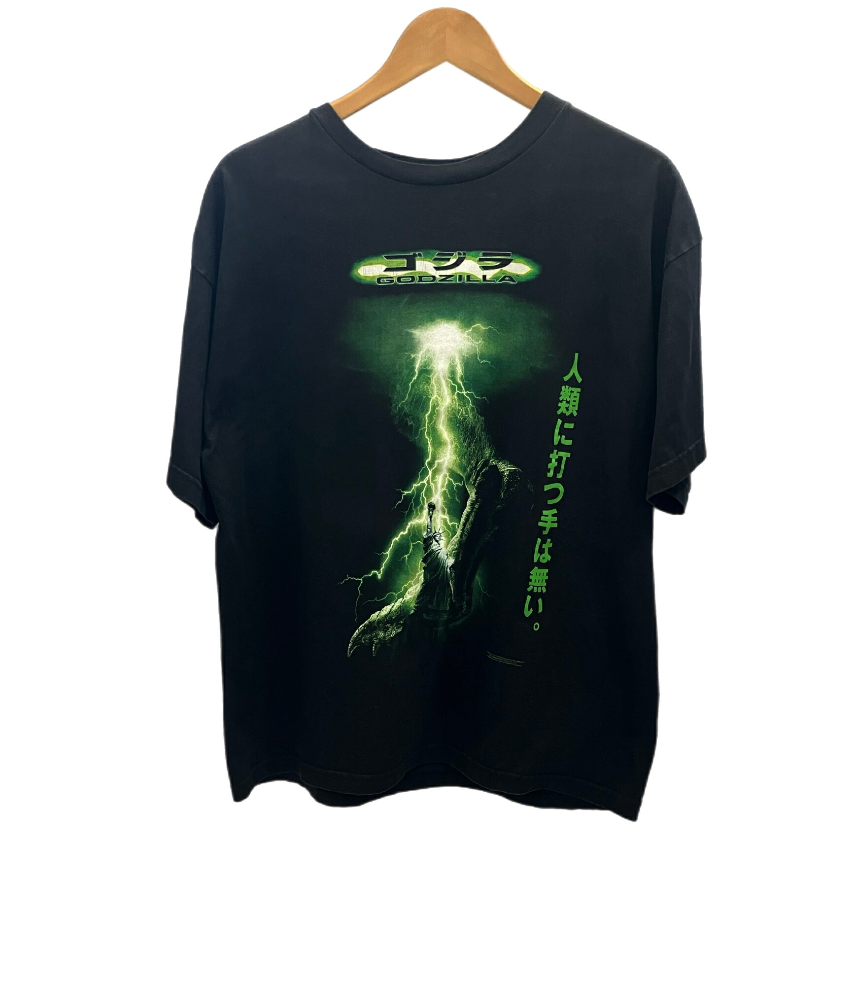 【中古】ヴィンテージ Vintage 90s 90\u0027s GODZILLA THUNDER TEE Lightning ・・1998 ゴジラ US古着 XL ティーシャツ 黒いこと LL大いさ 101MT-2735 トップス-Tシャツ・カットソー-メンズファッション