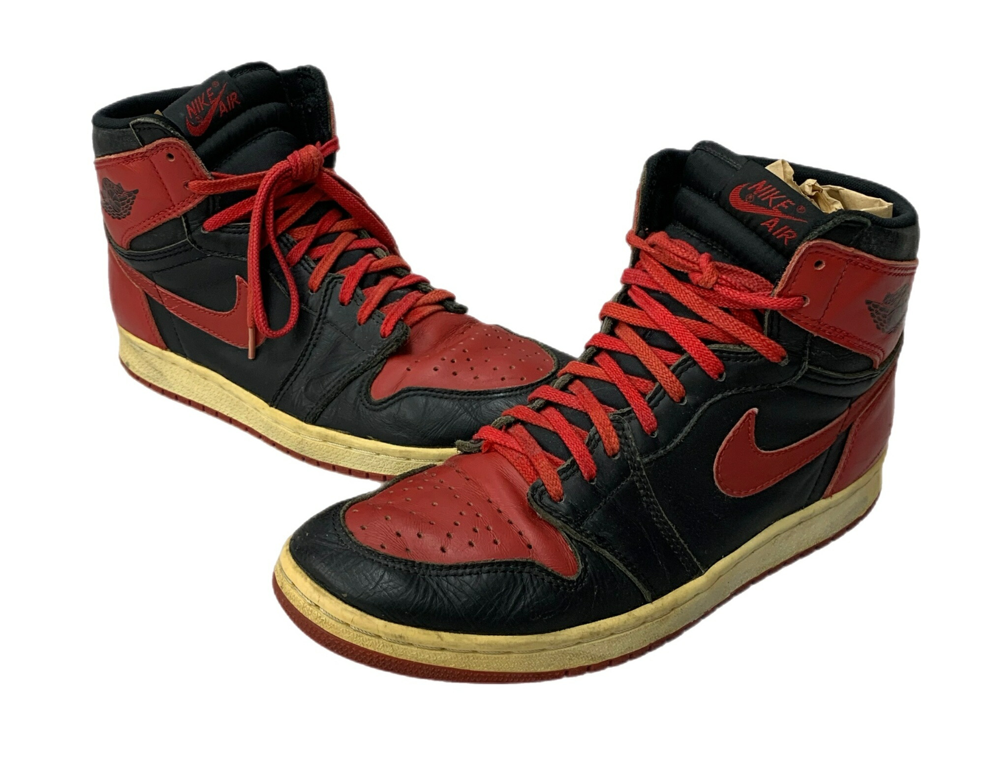 Nike Air Jordan 1 94年ヴィンテージ　ブレッド 黒赤　27 2025年最新】air jordan 1 ブレッド 94の人気アイテム - メルカリ