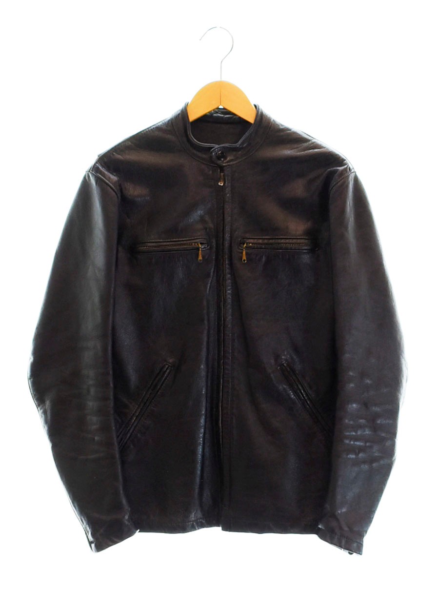 【中古】ヴィンテージ Vintage 70s 70\u0027s 70日にち BATES ベイツ TALON ZIP 涙TALON ホースハイド シングルライダース 36 上衣 黒いこと 103MT-1478 メンズファッション-コート・ジャケット