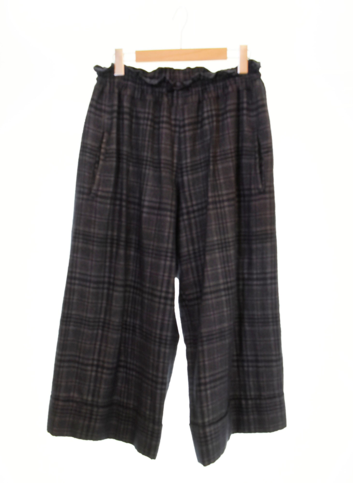 Y's ダークデニム ワイドパンツ サイドパネル