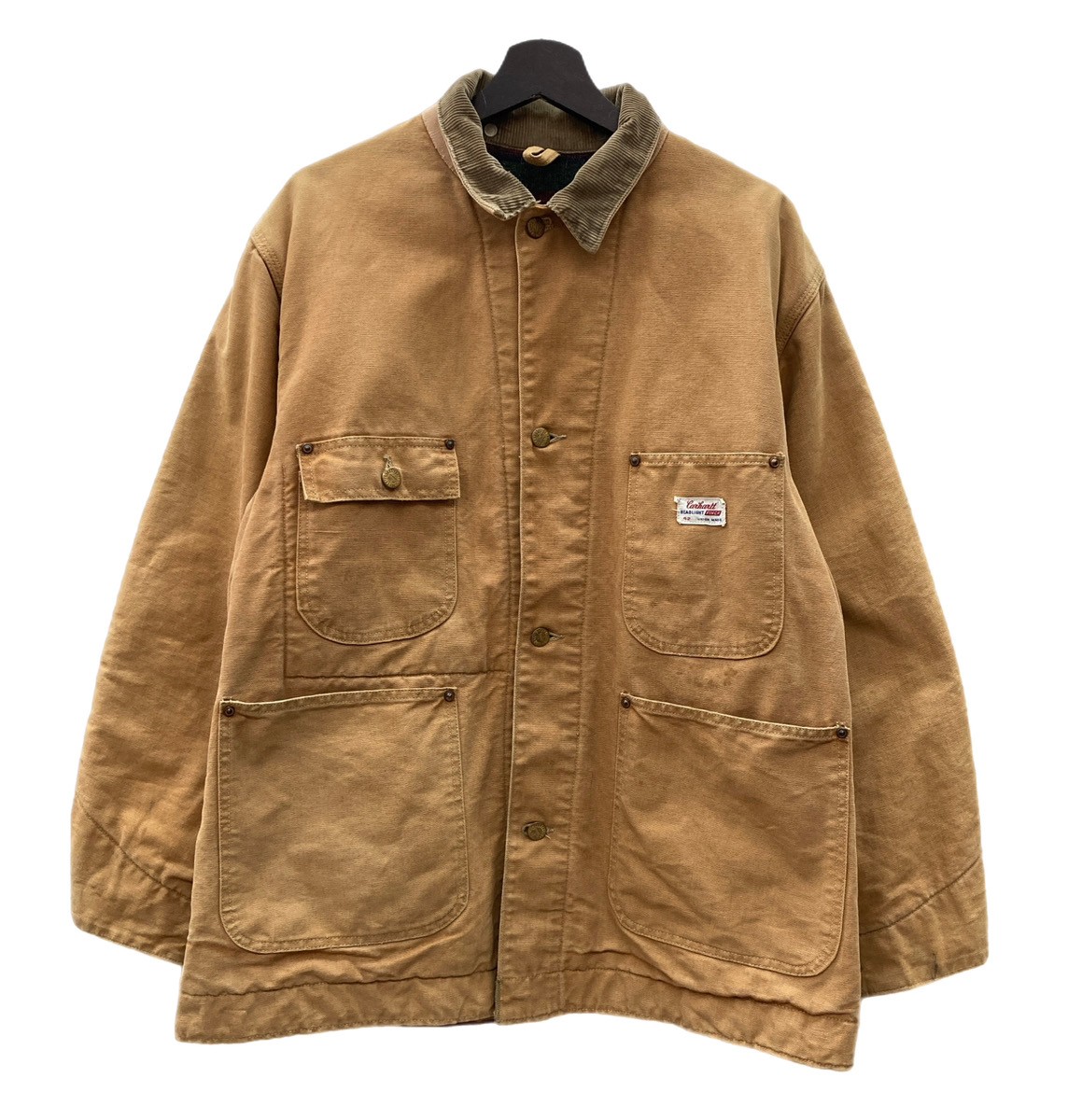 Carhartt カバーオール 44 ベージュ 希少】カーハート チョアコート カバーオール サイズ44 送料無料
